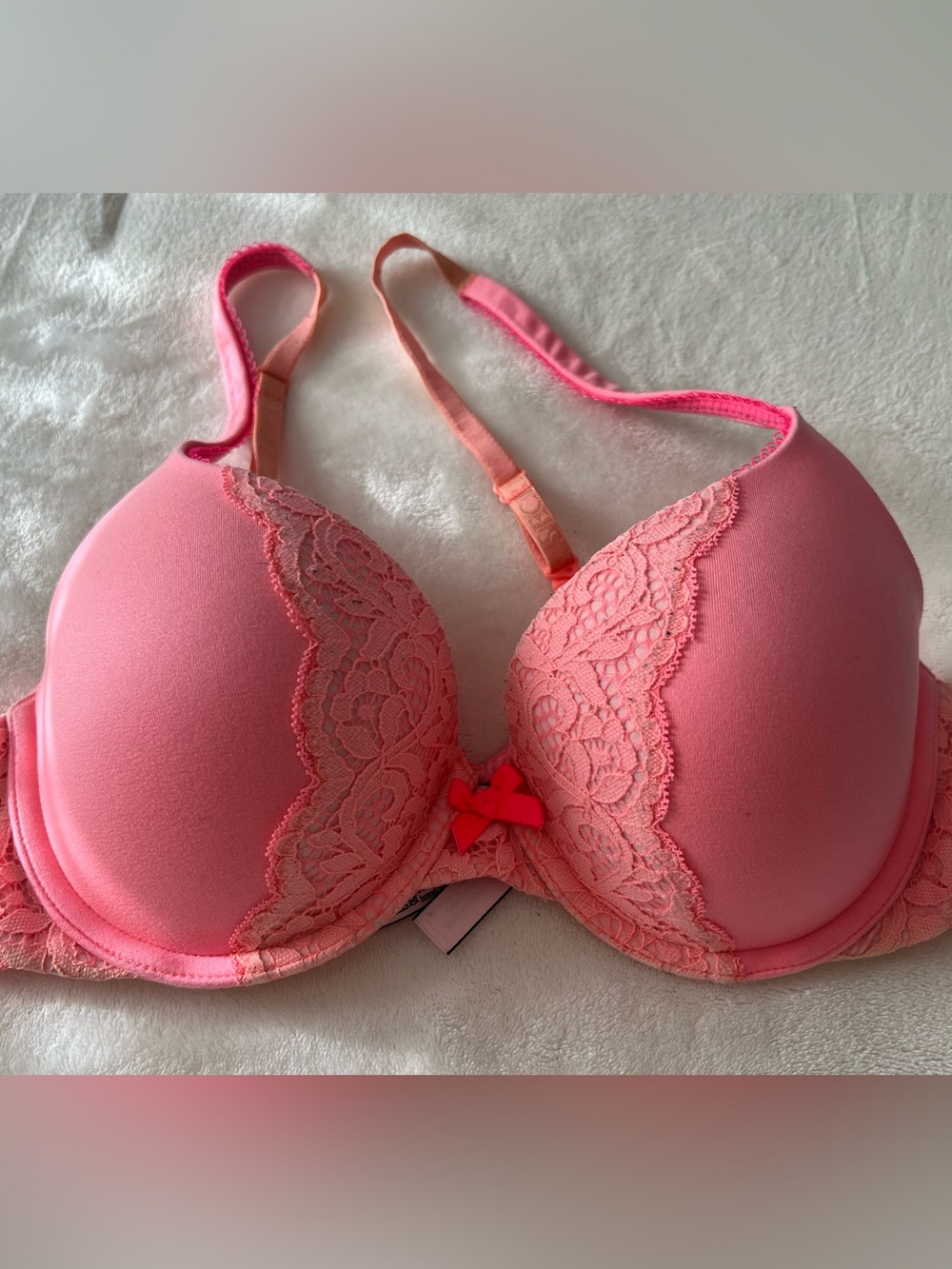 Victoria's Secret Coral Pink Lace Push-Up Bra